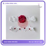 Vòng Chân Ren Hoa Hồng Đáng Yêu Gợi Cảm T509 Trắng chính hãng - phối ren, chất vải mềm mát, đường may tỉ mỉ - giao hàng che tên kín đáo