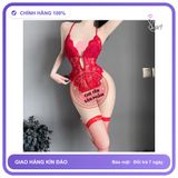 Bodysuit Ren Phối Nơ Sau Đáng Yêu Quyến Rũ N509 Đỏ chính hãng - phối ren, co giãn thoải mái, freesize - giao hàng che tên kín đáo