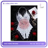 Bodysuits Đồ Lót Liền Thân Xẻ Đáy Ren Hoa N906 Trắng chính hãng - phối ren, co giãn thoải mái, freesize - giao hàng che tên kín đáo