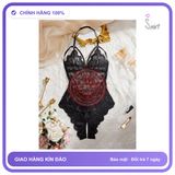 Bodysuits Đồ Lót Liền Thân Xẻ Đáy Ren Hoa N906 Đen chính hãng - phối ren, freesize, chất vải mềm mát - giao hàng che tên kín đáo
