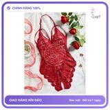 Bodysuits Đồ Lót Liền Thân Xẻ Đáy Ren Hoa N906 Đỏ chính hãng - phối ren, freesize, chất vải mềm mát - giao hàng che tên kín đáo