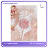 Bodysuit Ren Hoa Xẻ Ngực Sexy Gợi Cảm Đồ N940 Trắng chính hãng - phối ren, co giãn thoải mái, freesize - giao hàng che tên kín đáo
