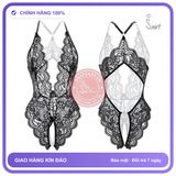 Bodysuit Ren Hoa Xẻ Ngực Sexy Gợi Cảm Đồ N940 Đen chính hãng - phối ren, co giãn thoải mái, freesize - giao hàng che tên kín đáo