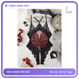 Bodysuit Ren Hoa Xẻ Ngực Sexy Gợi Cảm Đồ N940 Đen chính hãng - phối ren, co giãn thoải mái, freesize - giao hàng che tên kín đáo