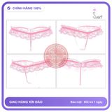 Quần Lót Lọt Khe Dây Đính Hạt Đen Đỏ T301 Hồng chính hãng - phối ren, co giãn thoải mái, freesize - giao hàng che tên kín đáo