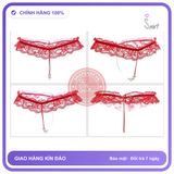 Quần Lót Lọt Khe Dây Đính Hạt Đen Đỏ T301 Đỏ chính hãng - phối ren, co giãn thoải mái, freesize - giao hàng che tên kín đáo
