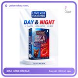 Bao Cao Su LoveKiss Maxxmen Day Night Siêu Mỏng chính hãng - hộp 10 cái, hỗ trợ kéo dài, có hương thơm - giao hàng che tên kín đáo