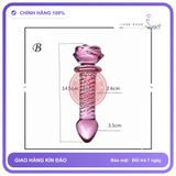 Plug Thủy Tinh Hoa Hồng Pha Lê Tinh Xảo Gợn Sóng chính hãng - sạc USB, rung êm không tiếng động, chất liệu an toàn cho da - giao hàng che tên kín đáo