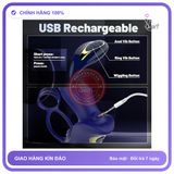 Plug Rung Ngoáy Điểm G Có Vòng Đeo Dương Vật chính hãng - sạc USB, silicone cao cấp, chất liệu an toàn cho da - giao hàng che tên kín đáo