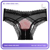 Quần Lót Ren Xẻ Đáy Siêu Mỏng Sexy Gợi T333 Đen chính hãng - phối ren, co giãn thoải mái, freesize - giao hàng che tên kín đáo