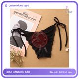 Quần Lót Nữ Ren Hoa Mềm Mại Cột Dây T307 Đen chính hãng - phối ren, freesize, chất vải mềm mát - giao hàng che tên kín đáo