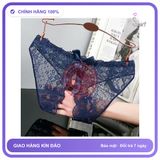 Quần Lót Sexy Ren Hoa Xẻ Đáy Gợi Cảm T306 Xanh Dương chính hãng - phối ren, co giãn thoải mái, freesize - giao hàng che tên kín đáo