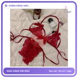 Đồ Lót Sexy Ren Hoa Xuyên Thấu Gợi Cảm T350 Đỏ chính hãng - phối ren, co giãn thoải mái, freesize - giao hàng che tên kín đáo