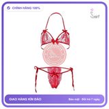 Đồ Lót Sexy Ren Hoa Xuyên Thấu Gợi Cảm T350 Đỏ chính hãng - phối ren, co giãn thoải mái, freesize - giao hàng che tên kín đáo