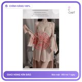 Váy Ngủ Lụa Sexy Phối Ren Hoa Gợi Cảm N136 Hồng Nude chính hãng - chất lụa mát mềm, freesize, set đầy đủ phụ kiện - giao hàng che tên kín đáo