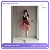 Váy Ngủ Body Sexy Xẻ Tà Gợi Cảm Đầm N252 Đen chính hãng - phối ren, co giãn thoải mái, freesize - giao hàng che tên kín đáo