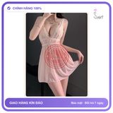 Váy Ngủ Sexy Ren Xuyên Thấu Dáng Xoè Đáng N281 Nude chính hãng - phối ren, co giãn thoải mái, freesize - giao hàng che tên kín đáo