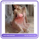 Váy Ngủ Ren Xuyên Thấu Đính Ngọc Trai Siêu N264 Nude chính hãng - phối ren, freesize, set đầy đủ phụ kiện - giao hàng che tên kín đáo