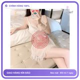 Váy Ngủ Tiểu Thư Ren Xuyên Thấu Sexy Gợi N235 Trắng chính hãng - phối ren, freesize, chất vải mềm mát - giao hàng che tên kín đáo