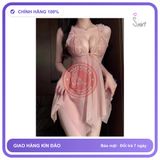 Váy Ngủ Nữ Xuyên Thấu Có Mút Ngực Khoá N155 Nude chính hãng - phối ren, co giãn thoải mái, freesize - giao hàng che tên kín đáo