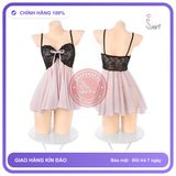 Váy Ngủ Sexy Ren Xuyên Thấu Xẻ Tà Cực N130 chính hãng - phối ren, co giãn thoải mái, freesize - giao hàng che tên kín đáo