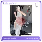 Sườn Xám Gợi Cảm Đan Dây Hông Anime Sexy N781 Trắng chính hãng - freesize, chất vải mềm mát, đường may tỉ mỉ - giao hàng che tên kín đáo