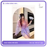 Áo Choàng Ngủ Xuyên Thấu Hoạ Tiết Bướm Quyến N189 chính hãng - co giãn thoải mái, freesize, set đầy đủ phụ kiện - giao hàng che tên kín đáo