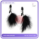 Kẹp Núm Ti Lông Vũ BDSM Kiểm Soát Lực chính hãng - sạc USB, rung êm không tiếng động, chất liệu an toàn cho da - giao hàng che tên kín đáo