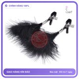 Kẹp Núm Ti Lông Vũ BDSM Kiểm Soát Lực chính hãng - sạc USB, rung êm không tiếng động, chất liệu an toàn cho da - giao hàng che tên kín đáo