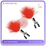 Kẹp Núm Ti Lông Vũ BDSM Kiểm Soát Lực chính hãng - sạc USB, rung êm không tiếng động, chất liệu an toàn cho da - giao hàng che tên kín đáo