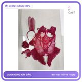 Cosplay Thỏ Bông Đỏ Có Đuôi Hở Ngực Siêu N330 Đỏ chính hãng - phối ren, co giãn thoải mái, freesize - giao hàng che tên kín đáo