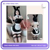Cosplay Hầu Gái Anime Da Bóng Kèm Phụ Kiện N872 chính hãng - phối ren, freesize, set đầy đủ phụ kiện - giao hàng che tên kín đáo
