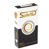 Bao cao su Safefit 4 IN 1 (đen) hộp 12 cái