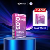 [MUA 1 TẶNG 1] Bao cao su siêu mỏng Oleo Invisible Extra Thin 003 hộp 10 cái - Tặng 1 hộp 3 cái