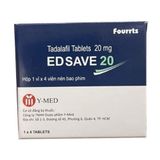 Viên uống rối loạn cương dương EDSAVE 20 Tadanafil Tablels 20mg hộp 1 vỉ x 4 viên