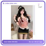 Set Cosplay Tiếp Viên Hàng Không Ôm Body Quyến N324 chính hãng - chất lụa mát mềm, phối ren, co giãn thoải mái - giao hàng che tên kín đáo