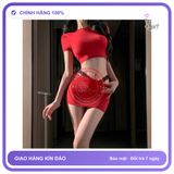 Cosplay Thư Ký Ôm Body Xinh Gợi Cảm Anime N711 Đỏ chính hãng - chất lụa mát mềm, phối ren, co giãn thoải mái - giao hàng che tên kín đáo
