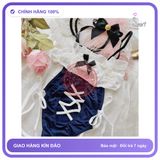 Đồ Cosplay Nữ Học Sinh Hầu Gái Gợi Cảm N775 Xanh chính hãng - chất lụa mát mềm, phối ren, co giãn thoải mái - giao hàng che tên kín đáo