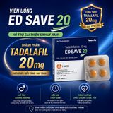 Viên Uống Cương Dương, Tăng Cường Sinh Lý Edsave 20 chính hãng - hỗ trợ tăng cường sinh lý, hàng chuẩn nguồn gốc rõ ràng, dùng đều đặn mỗi ngày - giao hàng che tên kín đáo