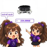 Vòng Cổ Da Kẹp Ti SM Màu Đen chính hãng - chất liệu an toàn cho da, dễ vệ sinh, êm ái khi dùng - giao hàng che tên kín đáo