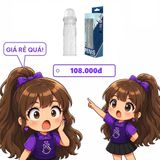 Đôn Dên Tăng Kích Thước Trong Suốt Kiểu Gân Trơn chính hãng - chất liệu an toàn cho da, dễ vệ sinh, êm ái khi dùng - giao hàng che tên kín đáo