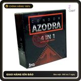 (Che Tên) Bao Cao Su Azodra 4 in 1 – Kéo Dài Thời Gian, Gân Gai Hộp 3 Cái Chuẩn Auth