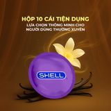Bao cao su Shell Sensitive Prolong - Siêu mỏng 0.03mm, hương vani - Hộp 10 cái