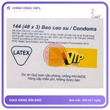 Bao Cao Su Vip Cho Gia Đình, Khách Sạn Hộp 144 Cái chính hãng - siêu mỏng 0.08mm, ôm sát cảm giác thật, chất liệu latex an toàn - giao hàng che tên kín đáo