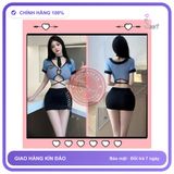 Đồ Cosplay Set Tiếp Viên Hàng Không Xanh Quyến Rũ - N327 chính hãng - co giãn thoải mái, freesize, ôm body tôn dáng - giao hàng che tên kín đáo