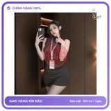 Đồ Cosplay Sexy Thư Ký Body Kèm Bảng Tên N319 Tím Đen chính hãng - chất lụa mát mềm, co giãn thoải mái, freesize - giao hàng che tên kín đáo