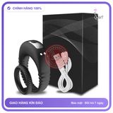 Vòng Đeo Dương Vật Kép Silicone Co Giãn 10 Chế Độ Rung chính hãng - sạc từ tính, chống nước, silicone mềm mại - giao hàng che tên kín đáo