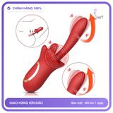 Máy Rung Lưỡi Liếm 3-in-1 Khoái Cảm 3 Chiều chính hãng - 10 chế độ rung, chống nước, silicone mềm mại - giao hàng che tên kín đáo