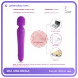 Chày Rung 2 Đầu Tỏa Nhiệt 39.5°C: Silicone Mềm chính hãng - sạc usb, có sưởi ấm, silicone y tế - giao hàng che tên kín đáo
