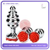 Phích Hậu Môn Inox Xoắn Đế Hoa Anal Plug Kim Loại Kích Thích Điểm P Cho Nam chính hãng - silicone mềm mại, chất liệu an toàn cho da, dễ vệ sinh - giao hàng che tên kín đáo